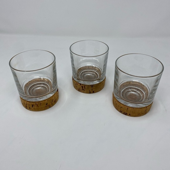 Set of 3 Vintage David Douglas Cork Coaster Bottom Glasses - Picture 2 of 7
